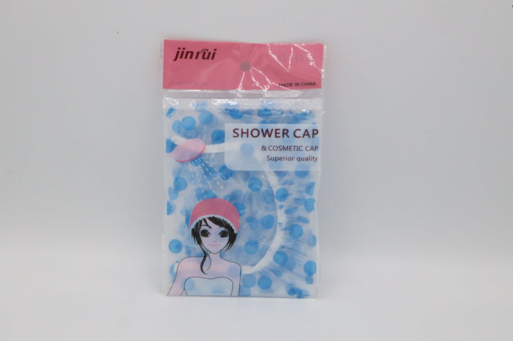 Blue shower cap